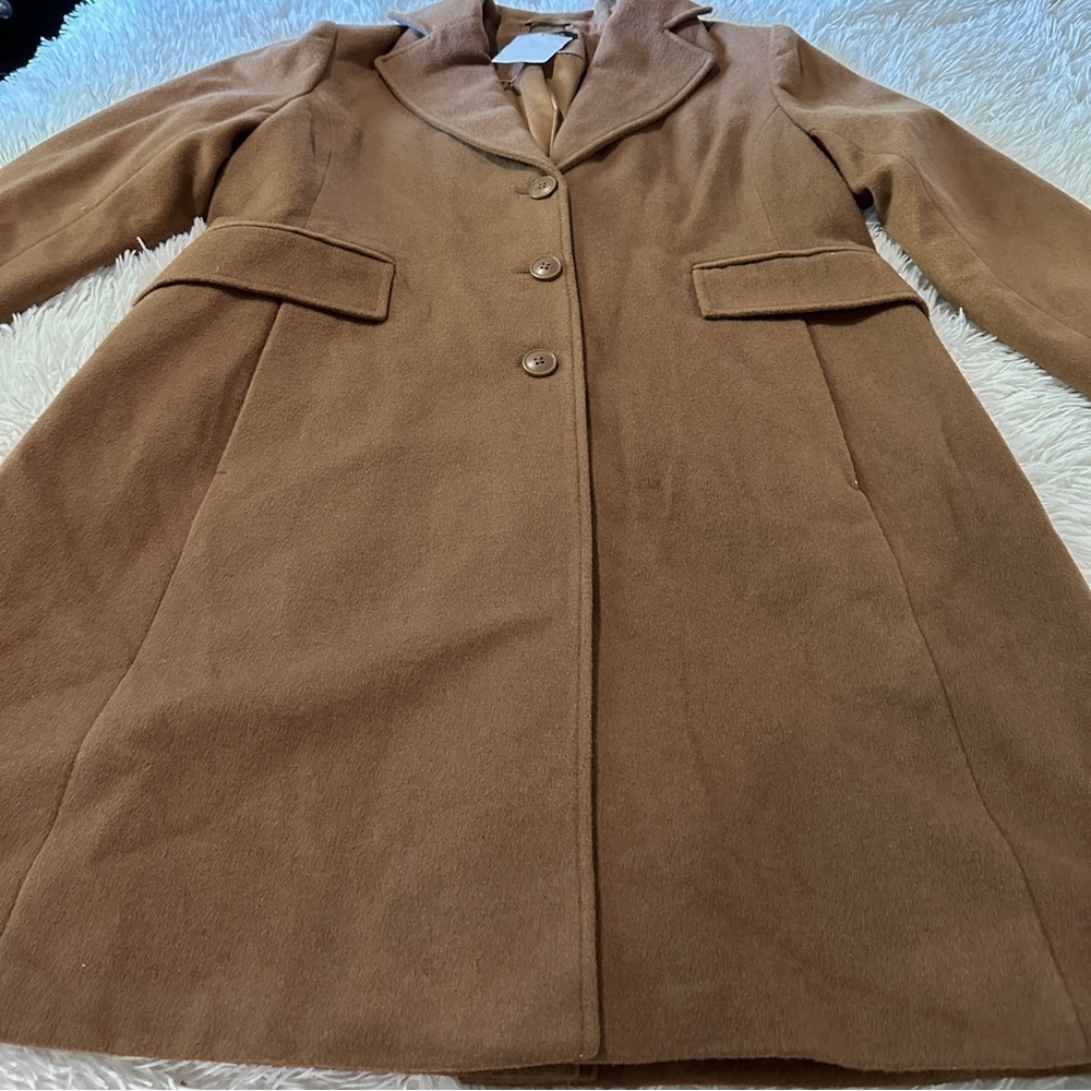 Halogen Camel Wool-Blend Coat Women’s Size 12 NWT - Picture 12 of 16